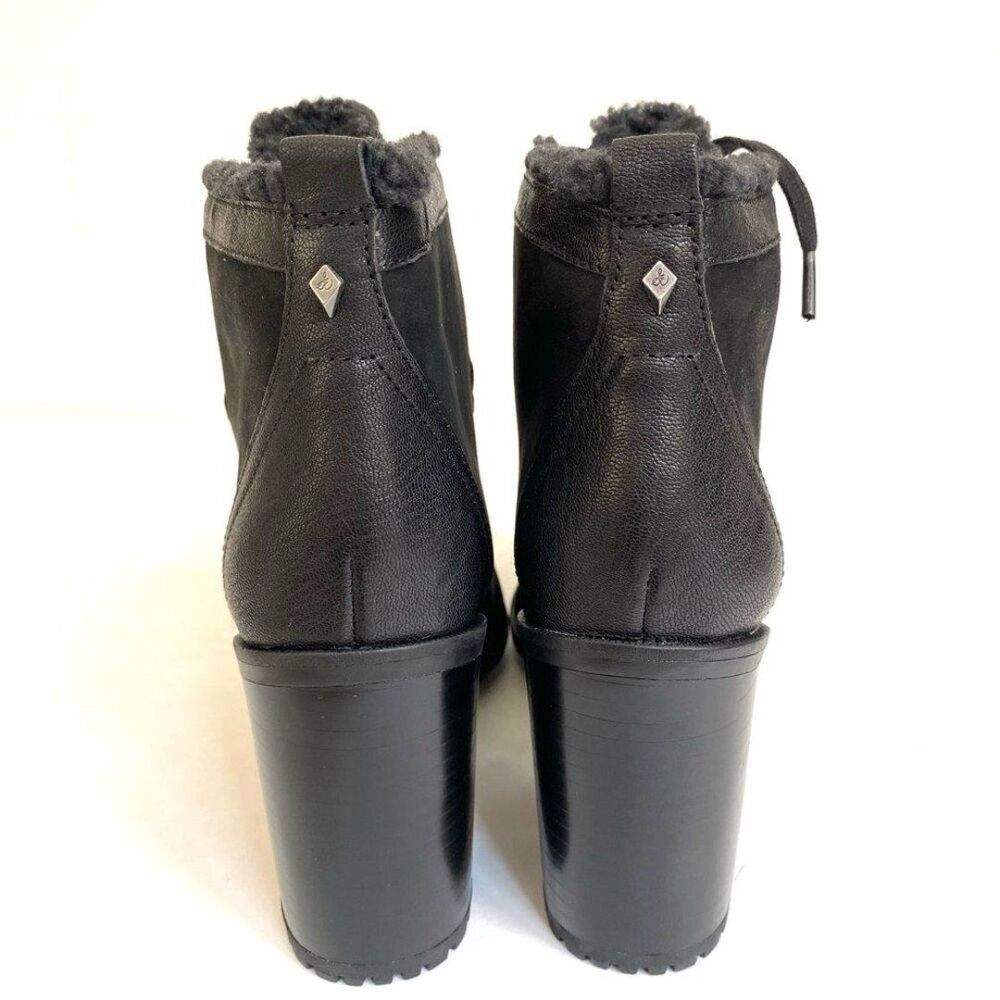 Sam Edelman Madge Black Sherpa Lined Lug Sole Lace Up Booties Size 7 - Picture 7 of 10